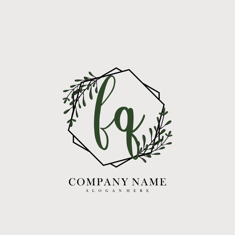 FQ Initial beauty floral logo template vector