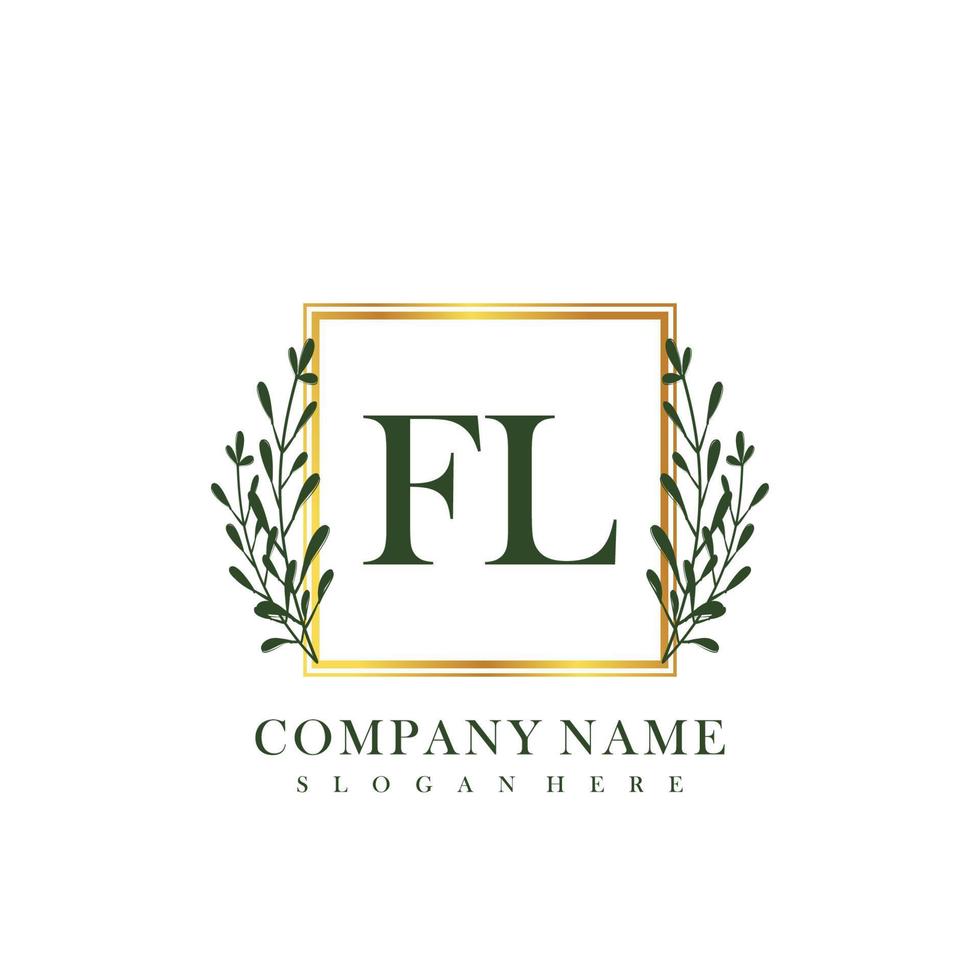 FL Initial beauty floral logo template vector