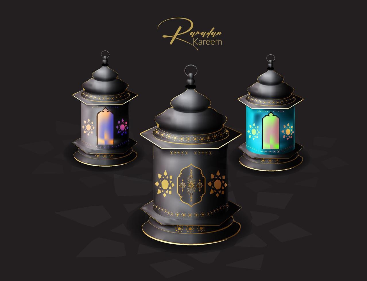 Greeting Card Concept with Arabic Lantern Design Vector Illustration. Ashura Day. Happy Muharram Banner