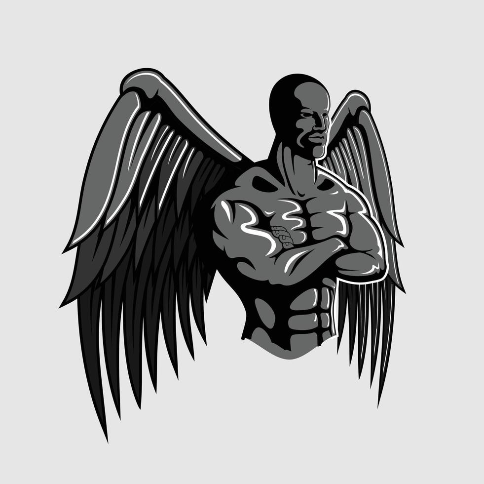 Man with wings illustration vector