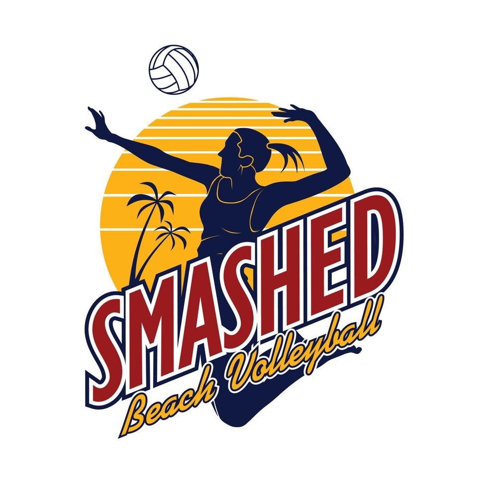 Smashed big volley ball illustration vector