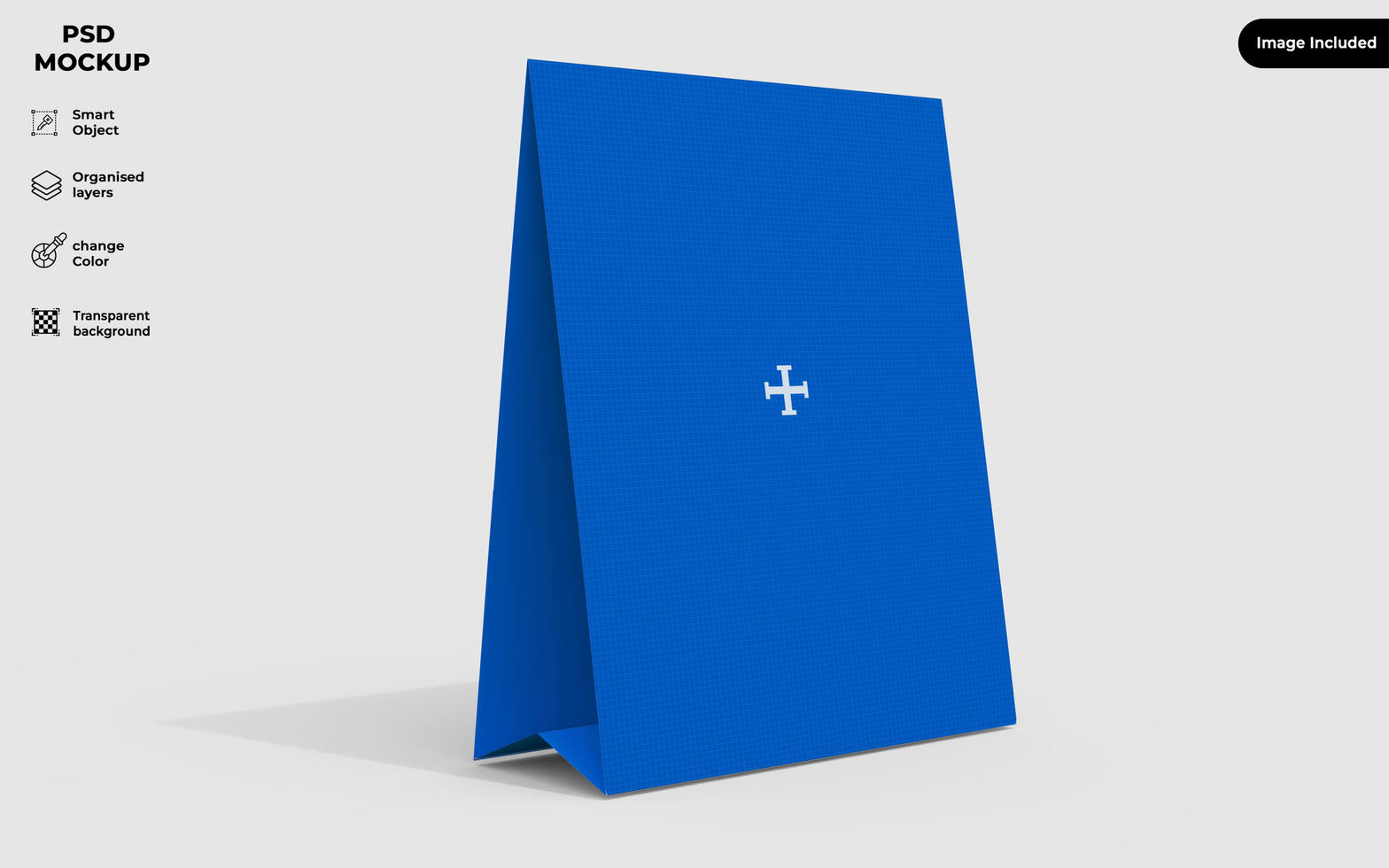 paper table tent mockup psd