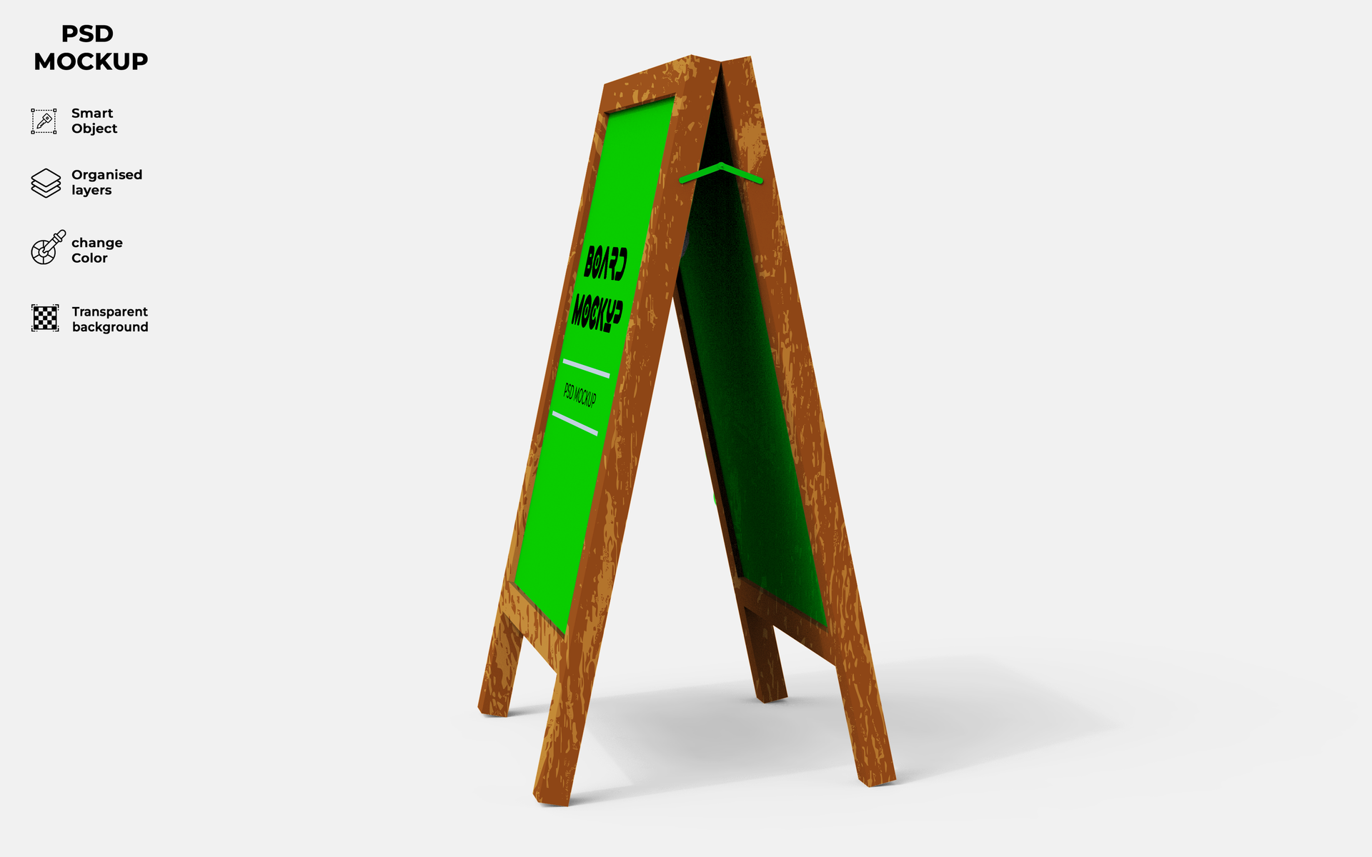 wooden notice board stand mockup 22651240 PSD