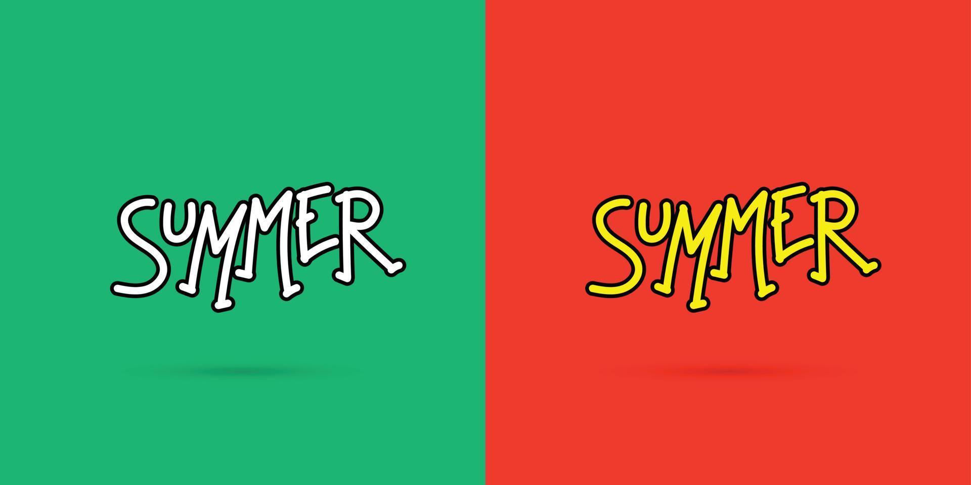 Colorful Summer typography design concept vector