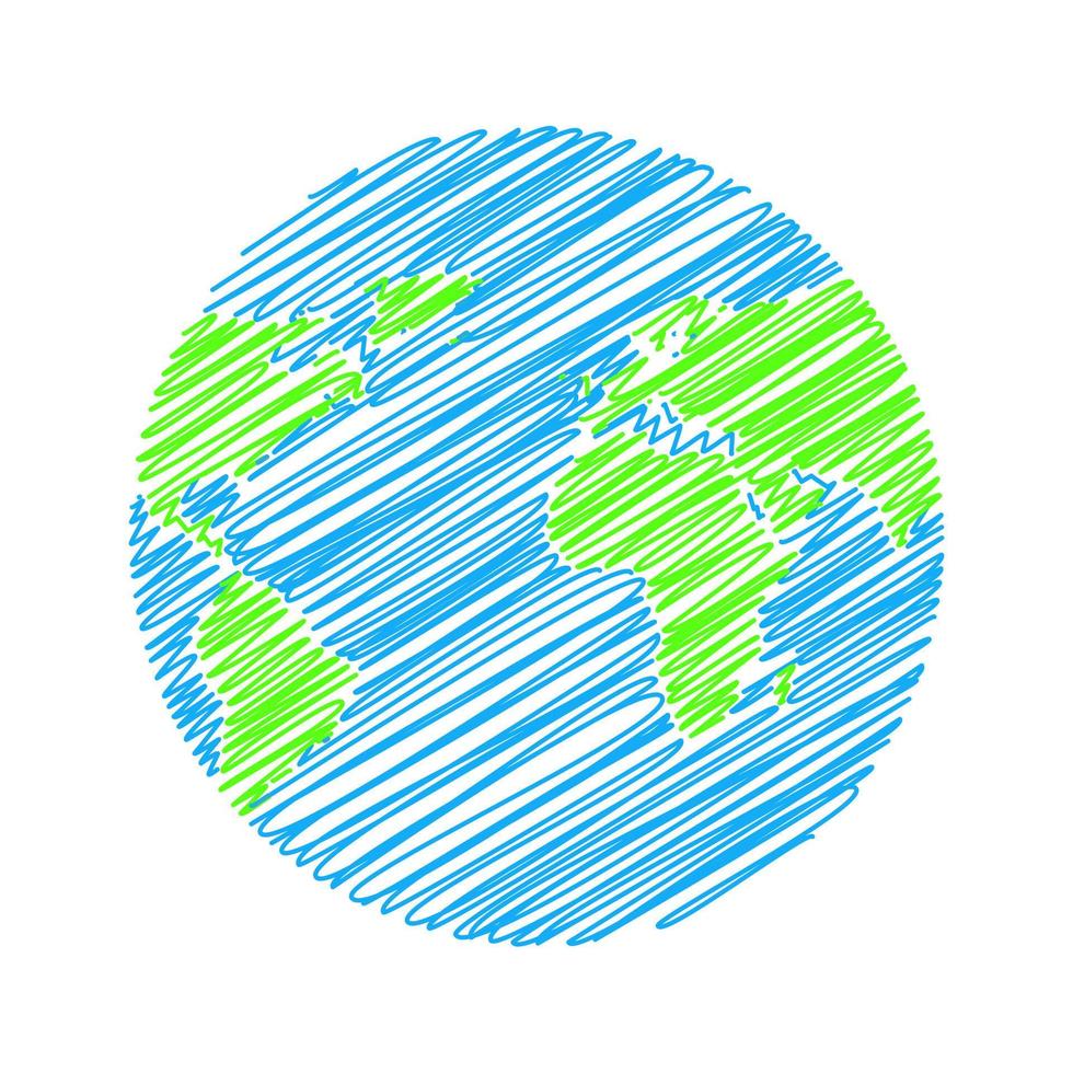 Globe, world planet earth icon sketch, vector illustration. Happy Earth Day 22 April, 2023 campaign theme - Invest in our planet