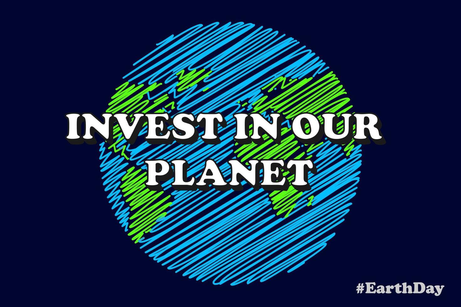 Happy Earth Day 22 April concept poster, banner. 2023 campaign theme - Invest in our planet, vector illustration