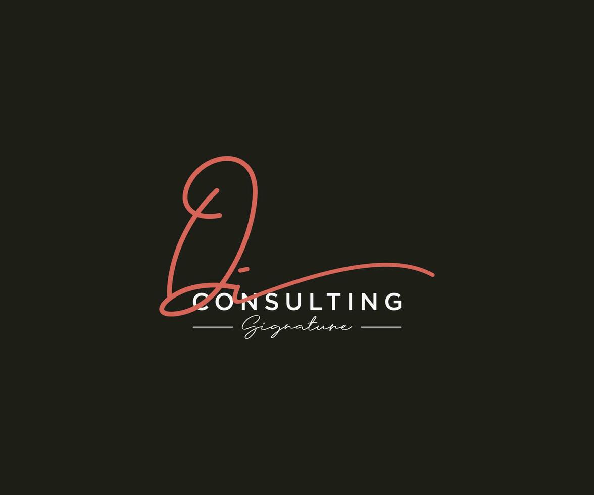 Initial QI signature logo collection template vector. Hand drawn Calligraphy lettering Vector illustration.