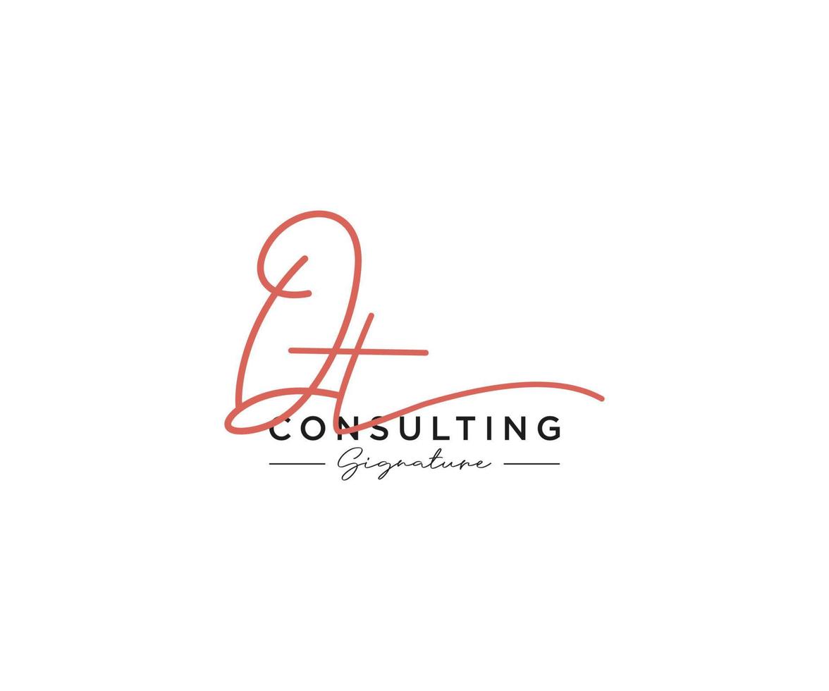 Initial QT signature logo collection template vector. Hand drawn Calligraphy lettering Vector illustration.