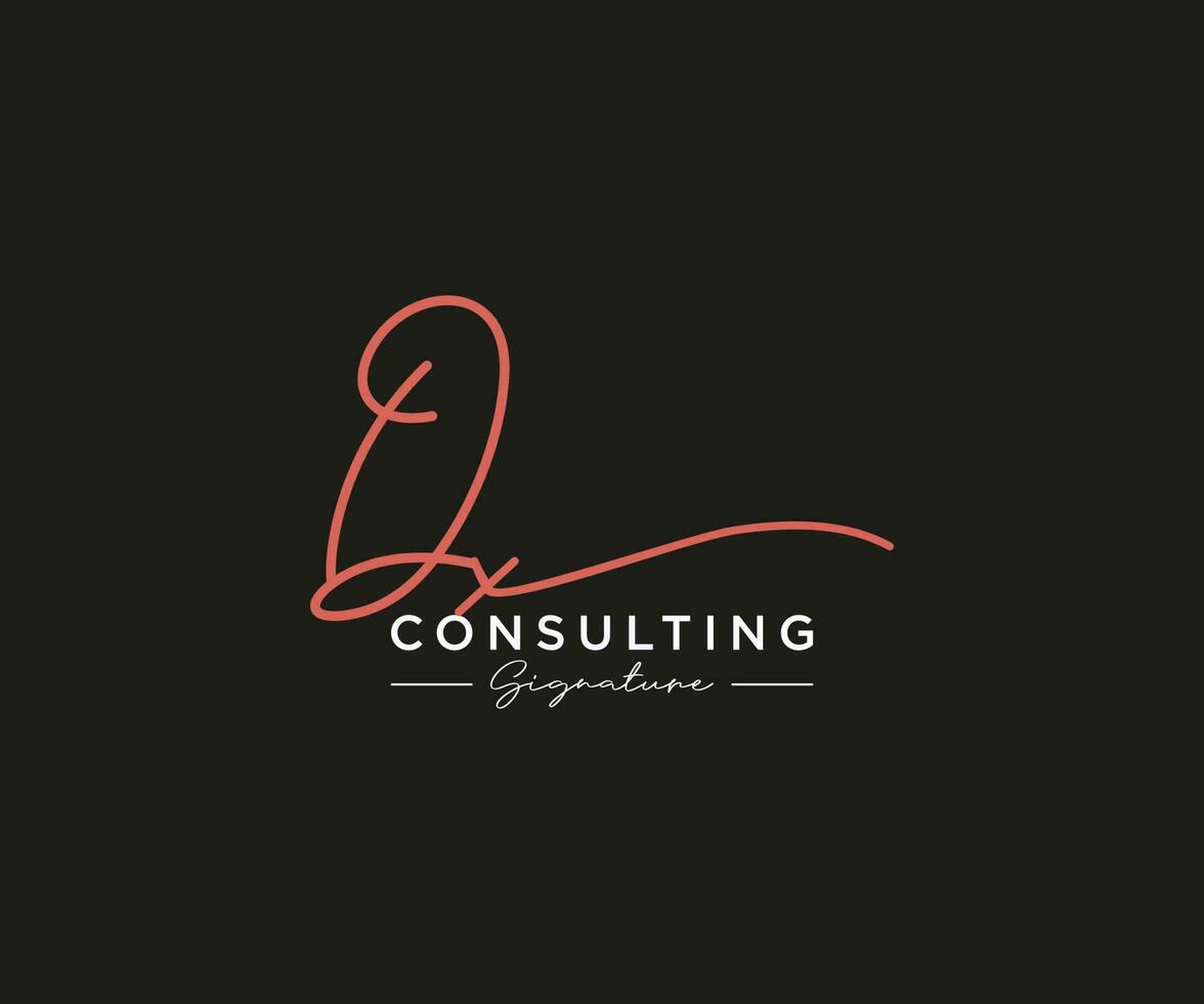Initial QX signature logo collection template vector. Hand drawn Calligraphy lettering Vector illustration.