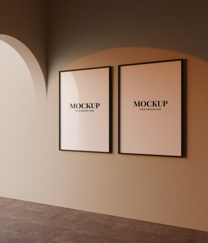 Couple of mockup lit by sunset psd