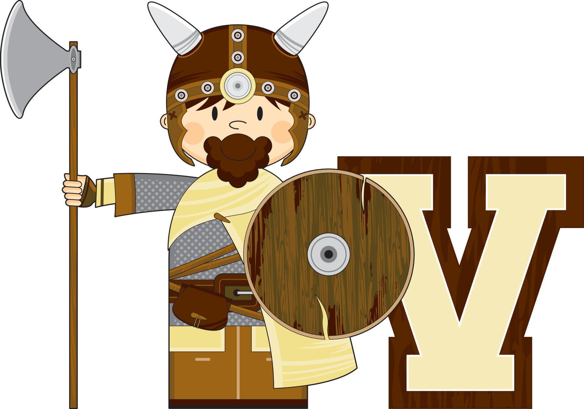 V is for Viking Alphabet Learning Educational Illustration 22652613