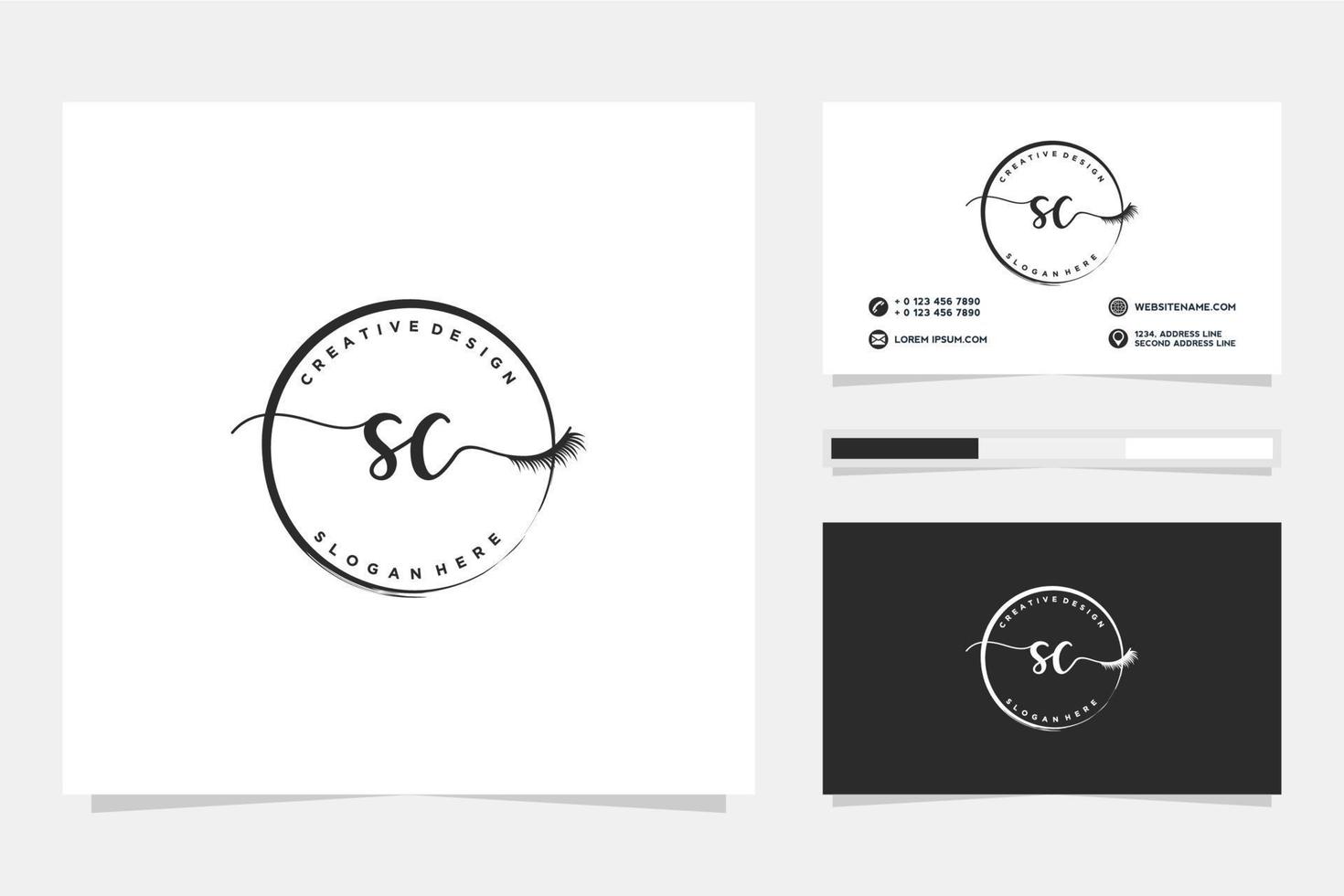 Initial SC Feminine logo collections and business card template Premium Vector