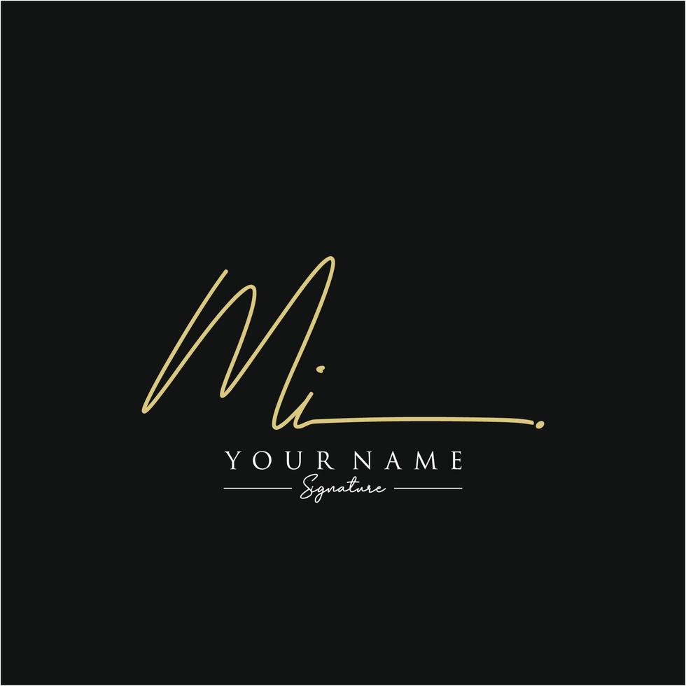 Letter MI Signature Logo Template Vector