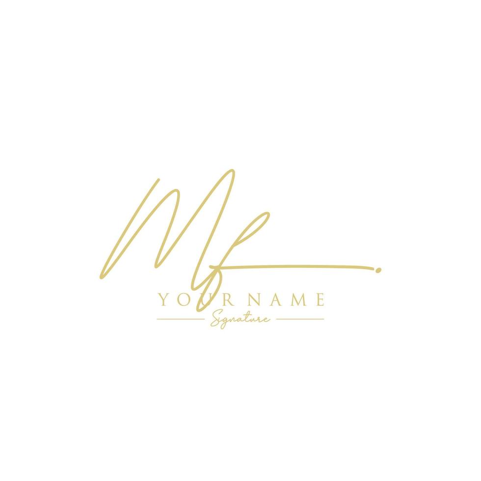 Letter MF Signature Logo Template Vector