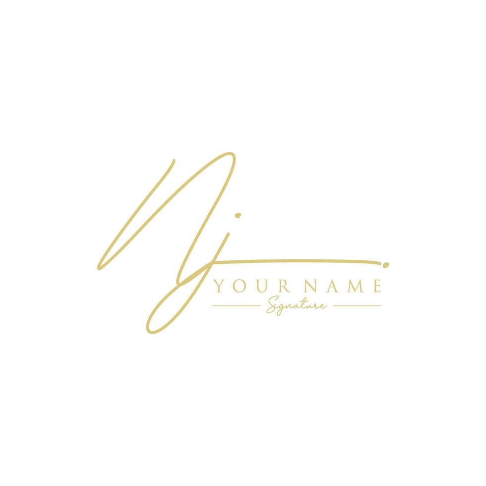 Letter NJ Signature Logo Template Vector