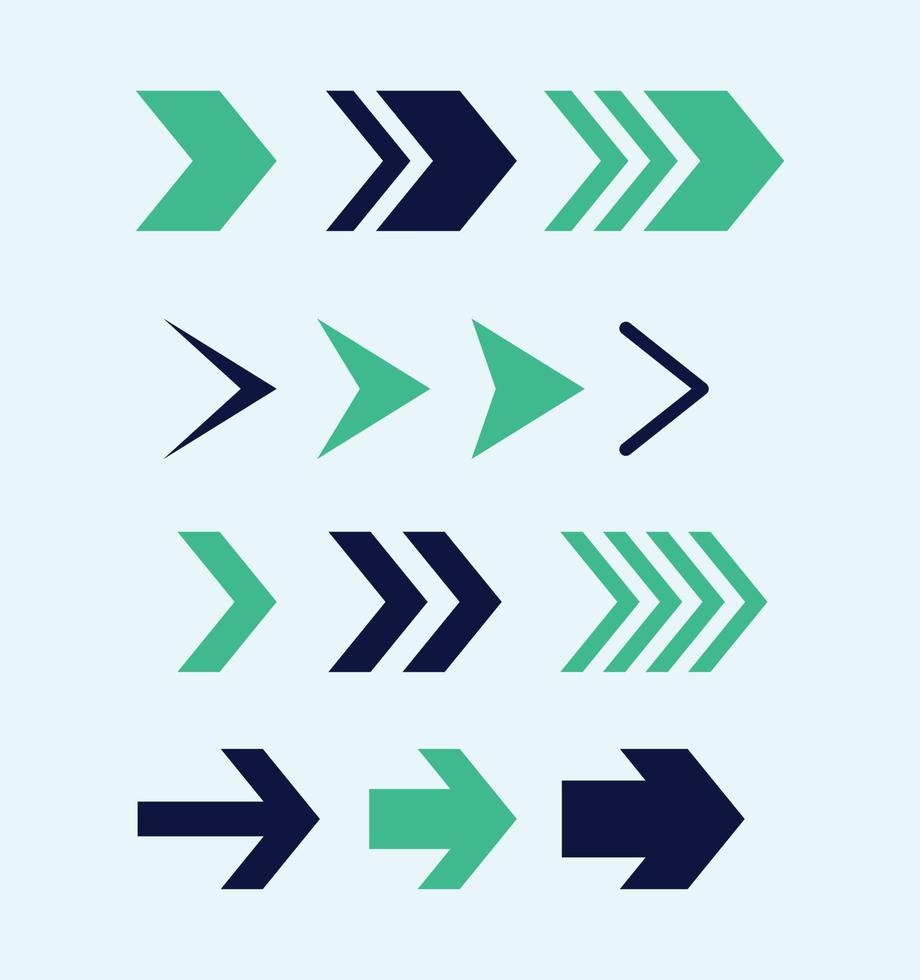 set of directional arrows in vector