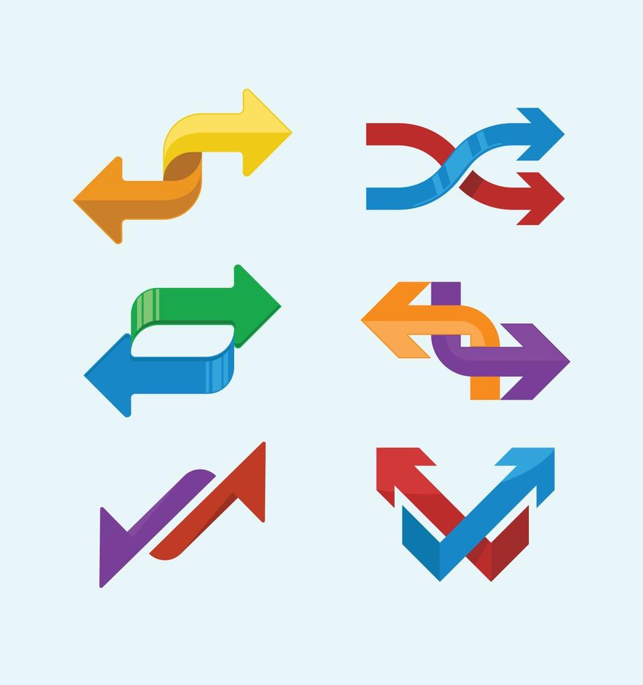 flat arrow collection design in vector