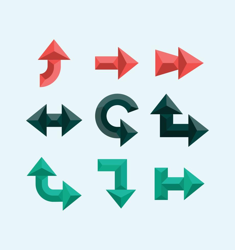 modern block style arrow collection vector