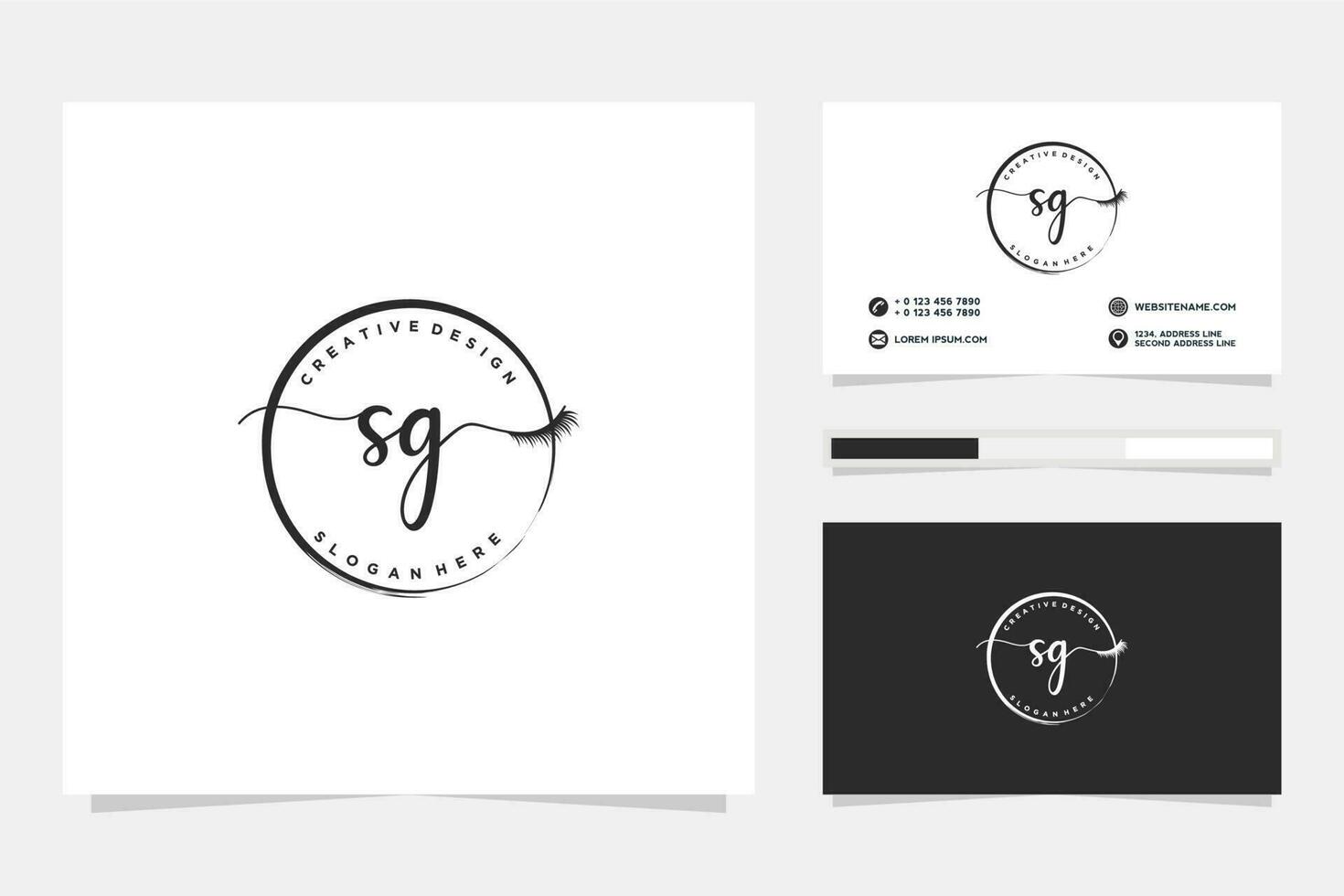 Initial SG Feminine logo collections and business card template Premium Vector