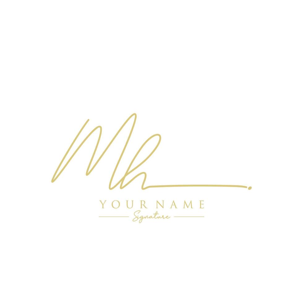 Letter MH Signature Logo Template Vector