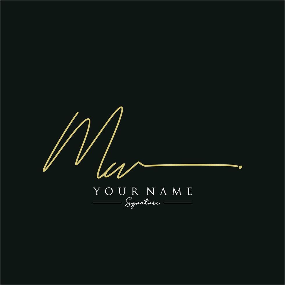 Letter MW Signature Logo Template Vector