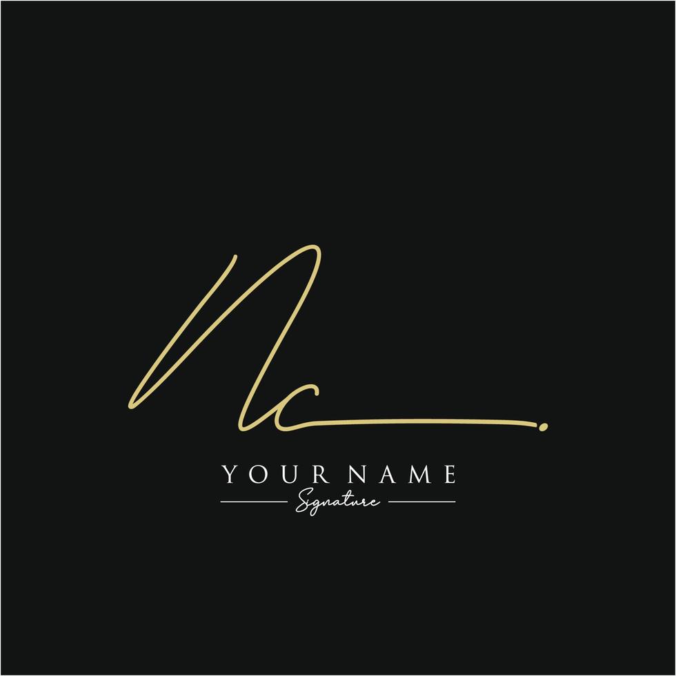 Letter NC Signature Logo Template Vector