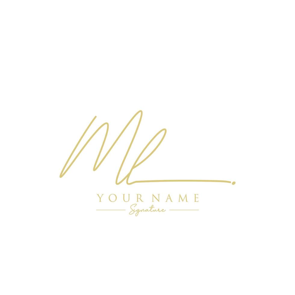 Letter ML Signature Logo Template Vector