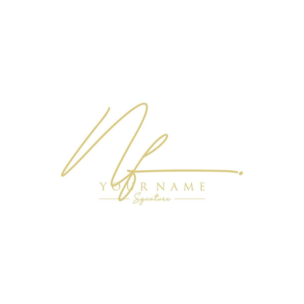 Letter NF Signature Logo Template Vector