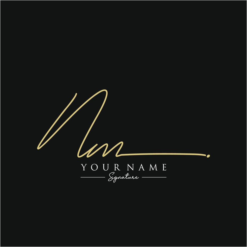 Letter NM Signature Logo Template Vector