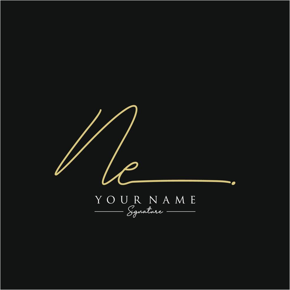 Letter NE Signature Logo Template Vector