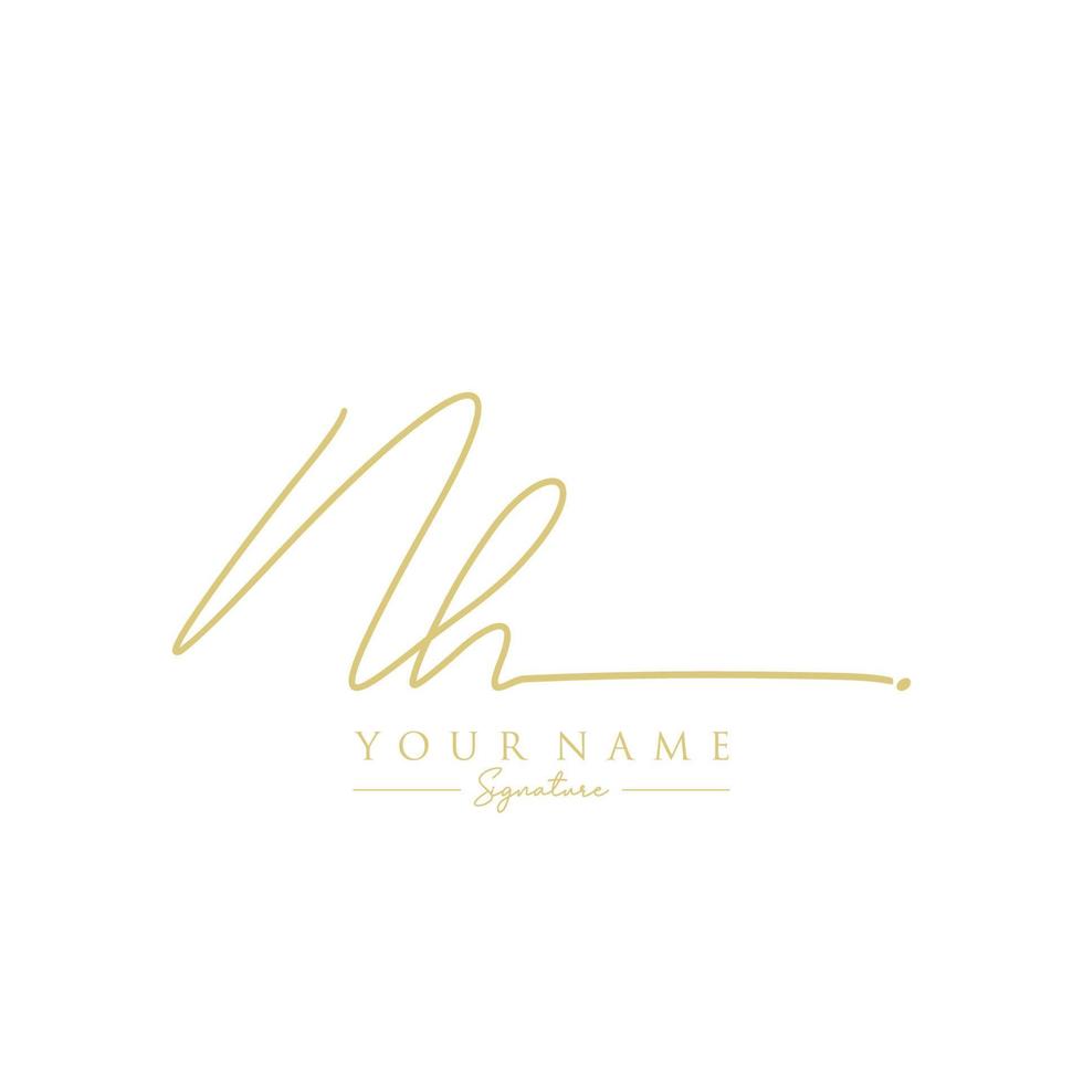 vector de plantilla de logotipo de firma de letra nh