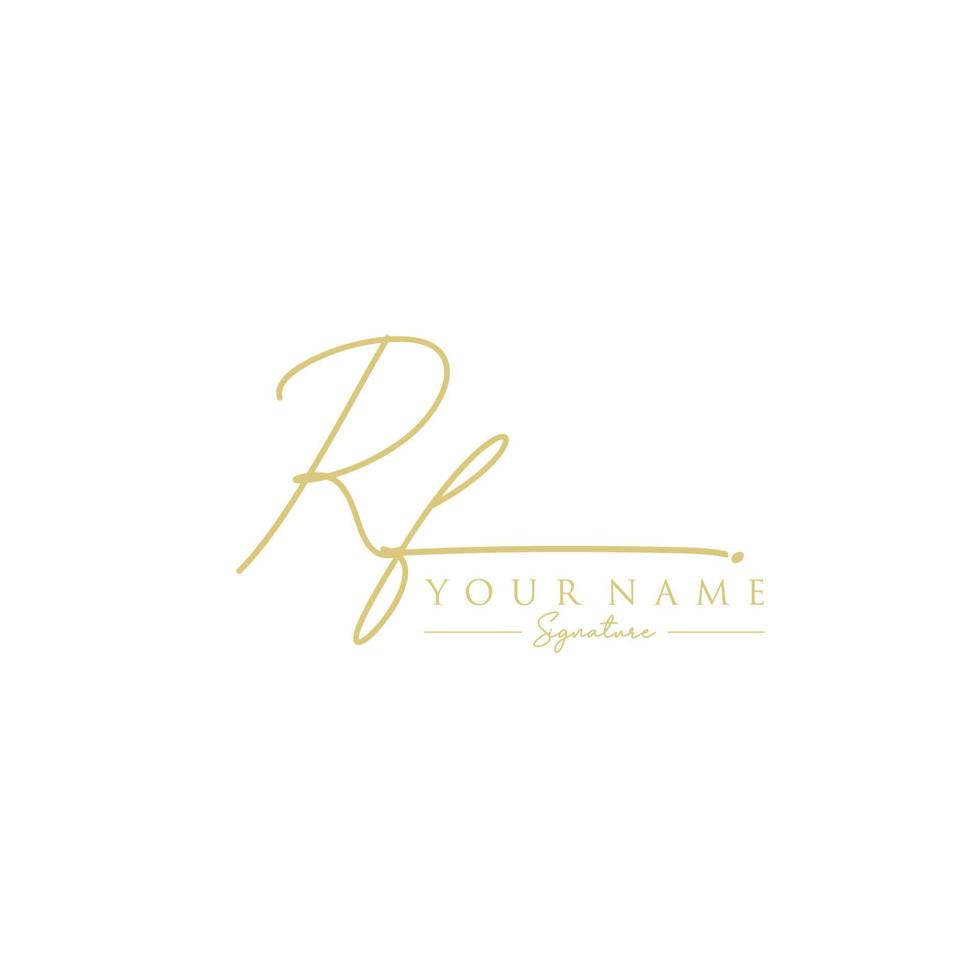 Letter RF Signature Logo Template Vector