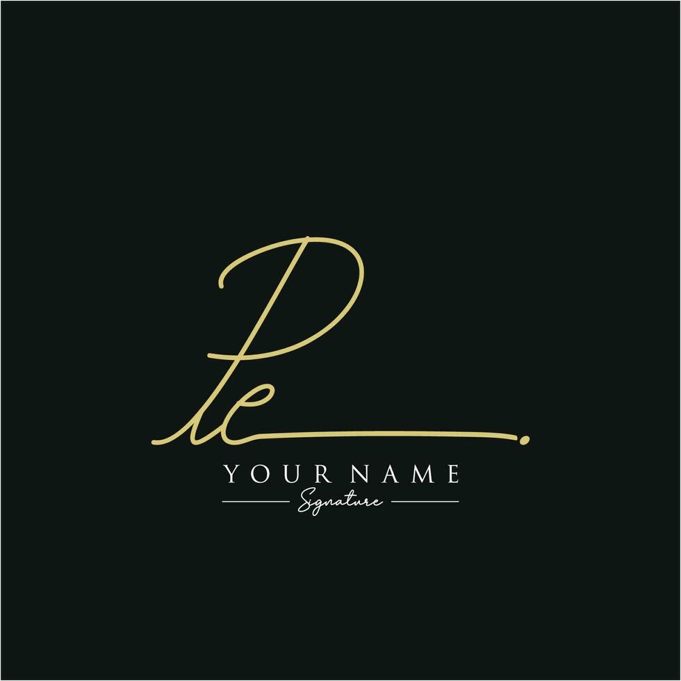 Letter PE Signature Logo Template Vector