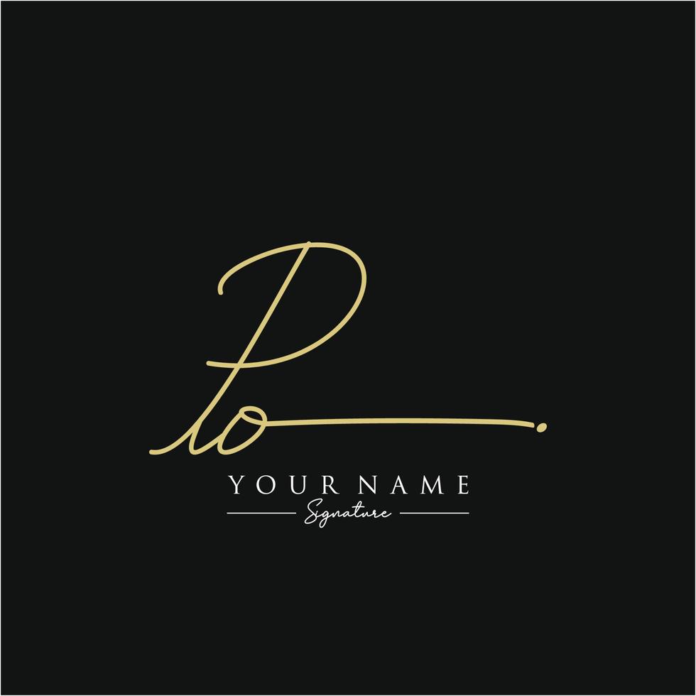 Letter PO Signature Logo Template Vector