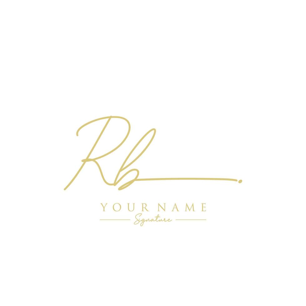 Letter RB Signature Logo Template Vector