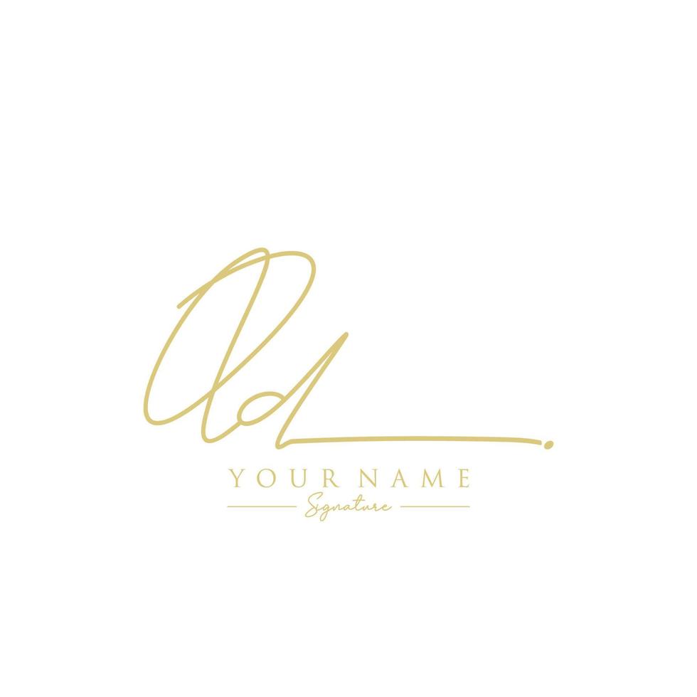 Letter QD Signature Logo Template Vector