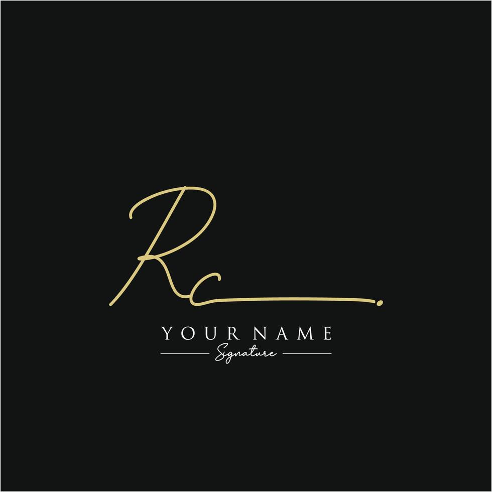 Letter RC Signature Logo Template Vector