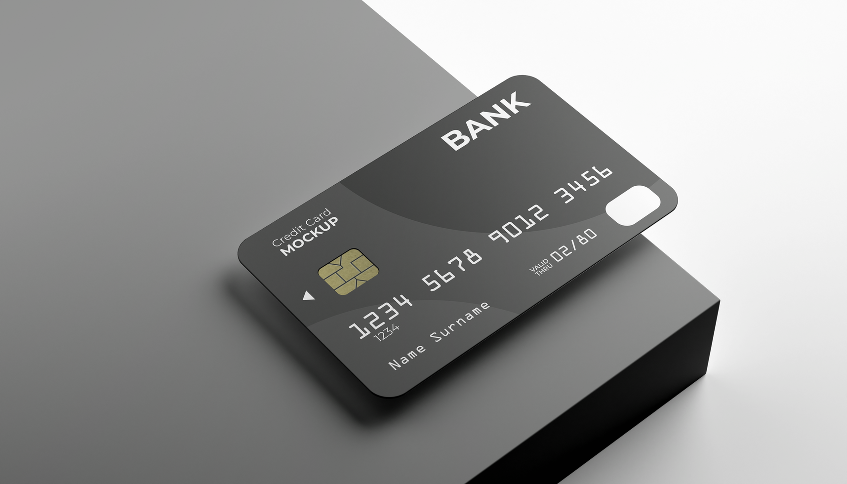 Realistic credit card mockup for promo and branding design preview psd