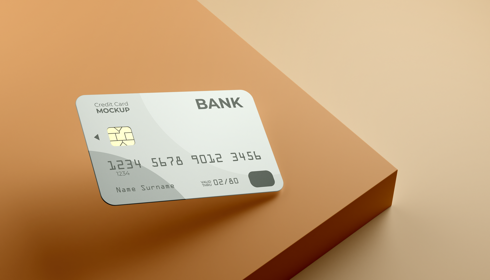 Realistic credit card mockup for promo and branding design preview psd