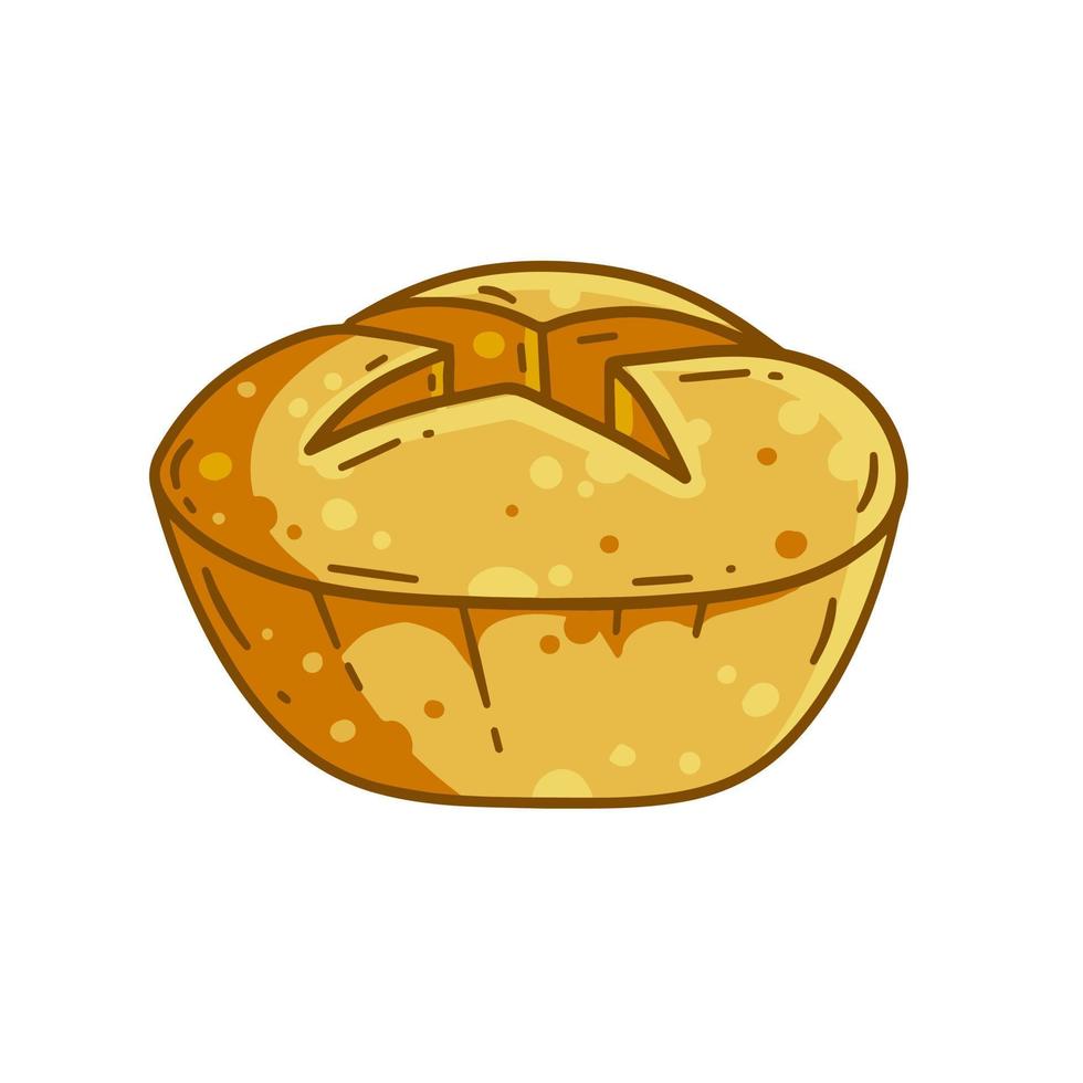 un pan. dibujos animados dibujado pan. retro icono de el panadería. comida desde cereales. granja natural producto. vector