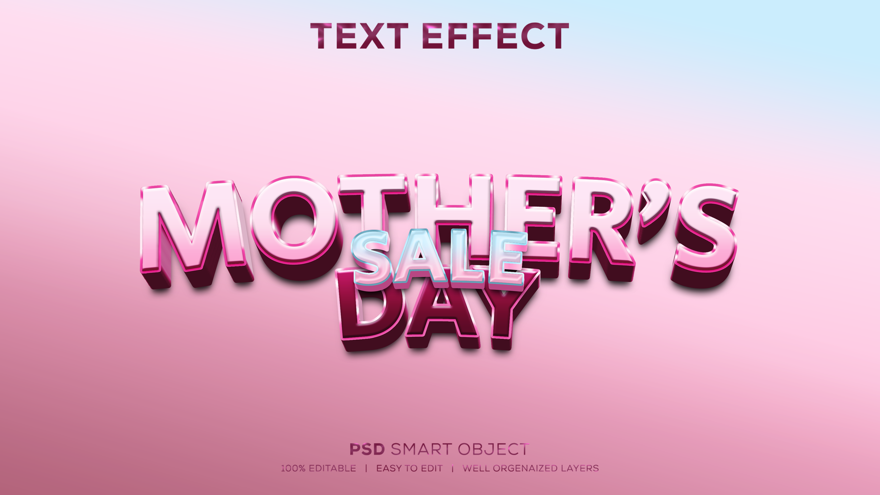 mödrar dag försäljning psd text effekt