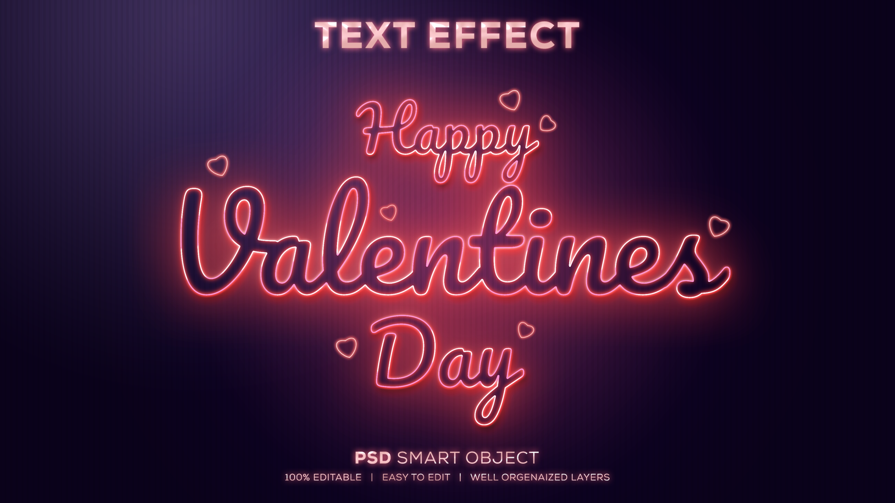 gelukkig valentijnsdag dag psd tekst effect