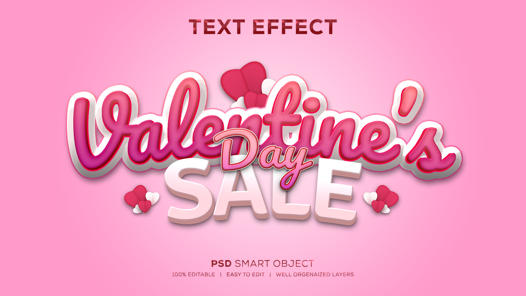 Valentines Day Sale PSD Text Effect