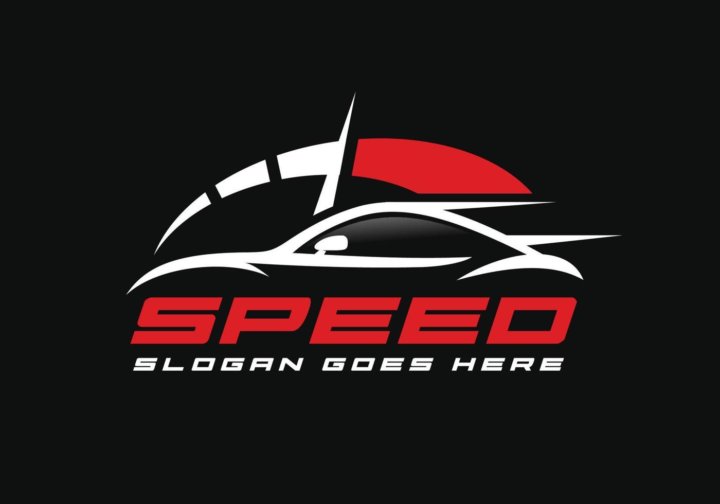 velocidad carreras coche logo diseño vector ilustración