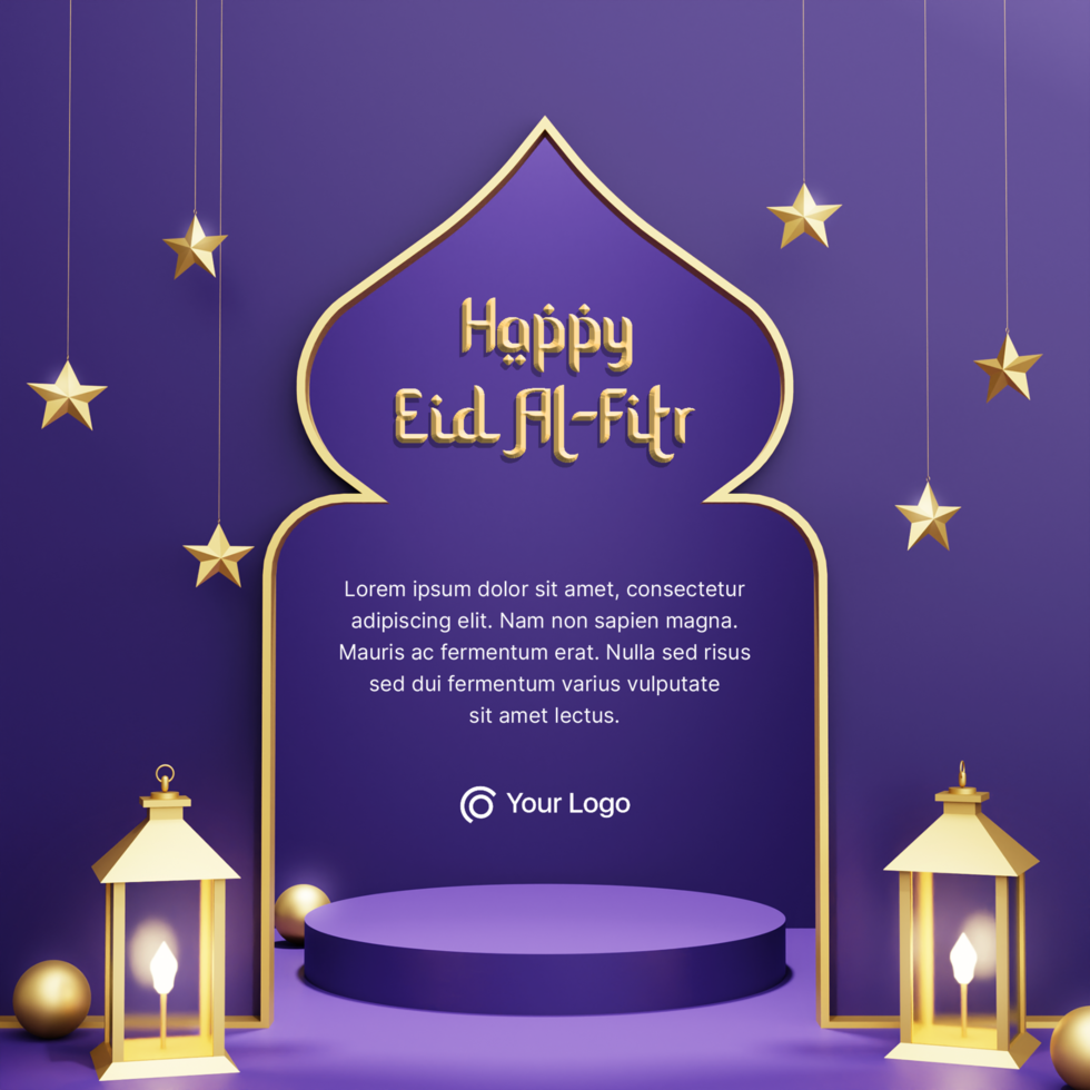 3D Rendering Ramadan Kareem Social Media Post psd