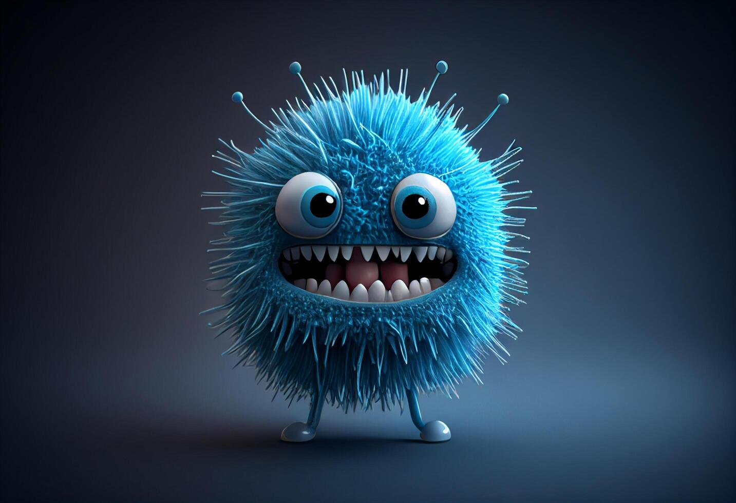Funny cartoon virus . 3d illustration. photo