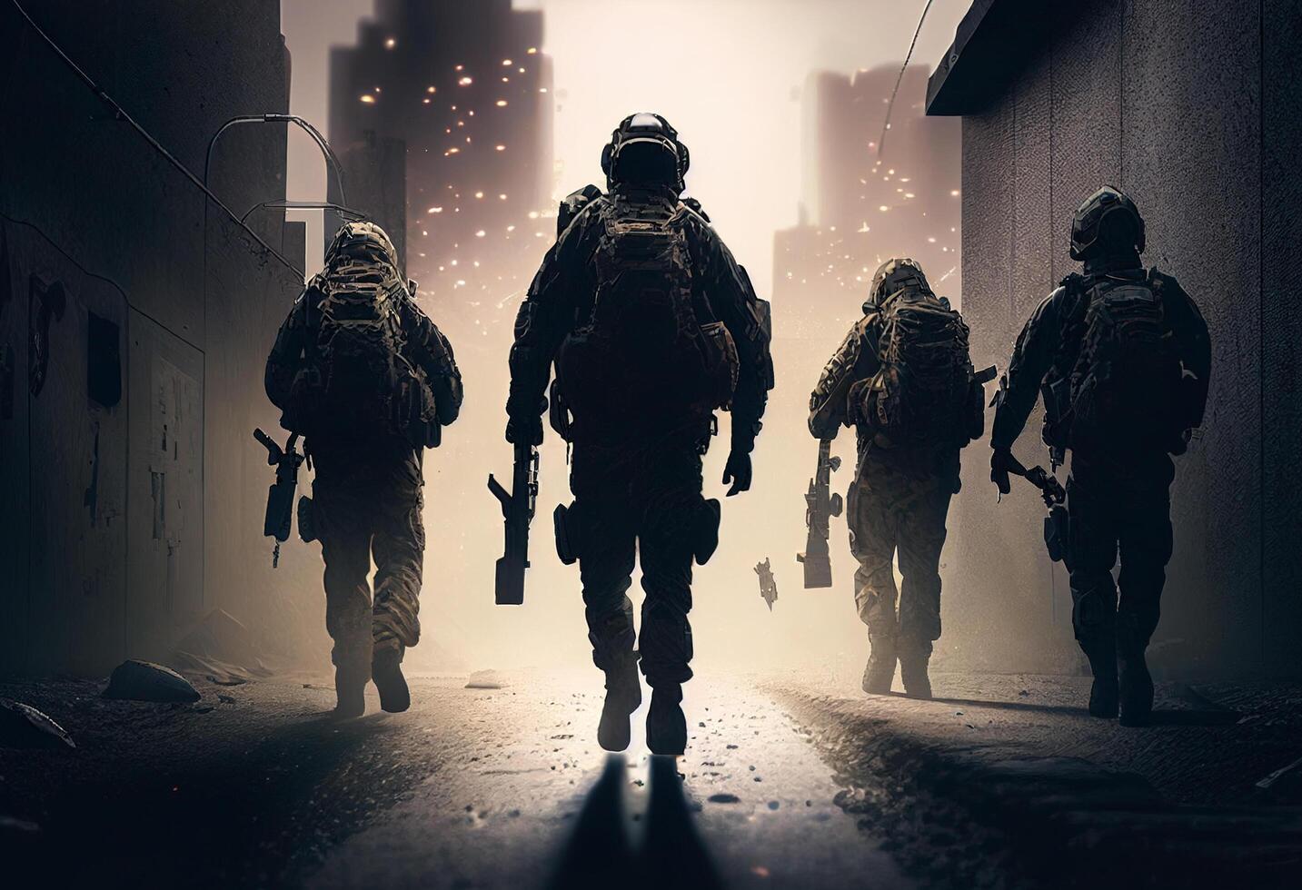 Special forces soldiers in action. Special forces soldiers in action. photo