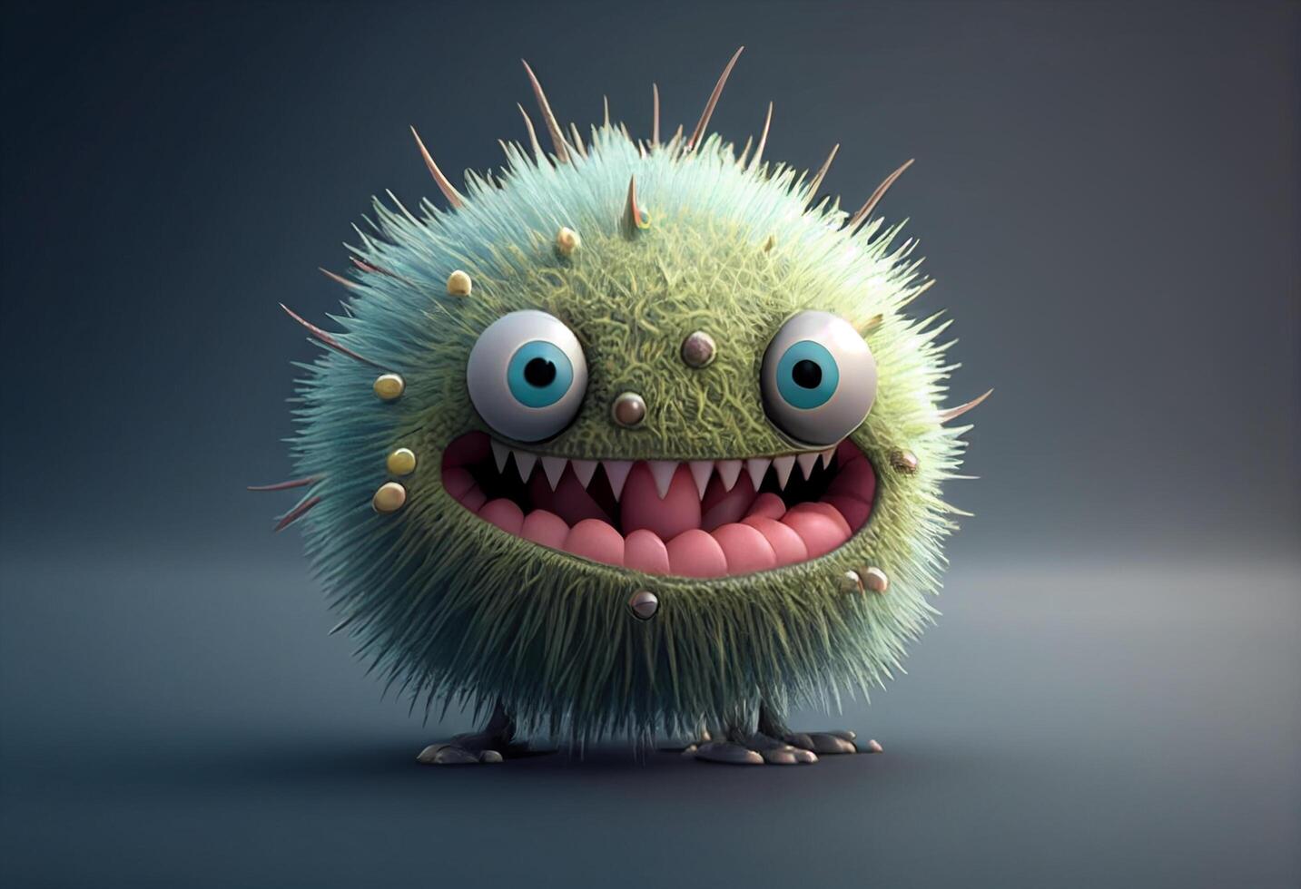 Funny cartoon virus . 3d illustration. photo