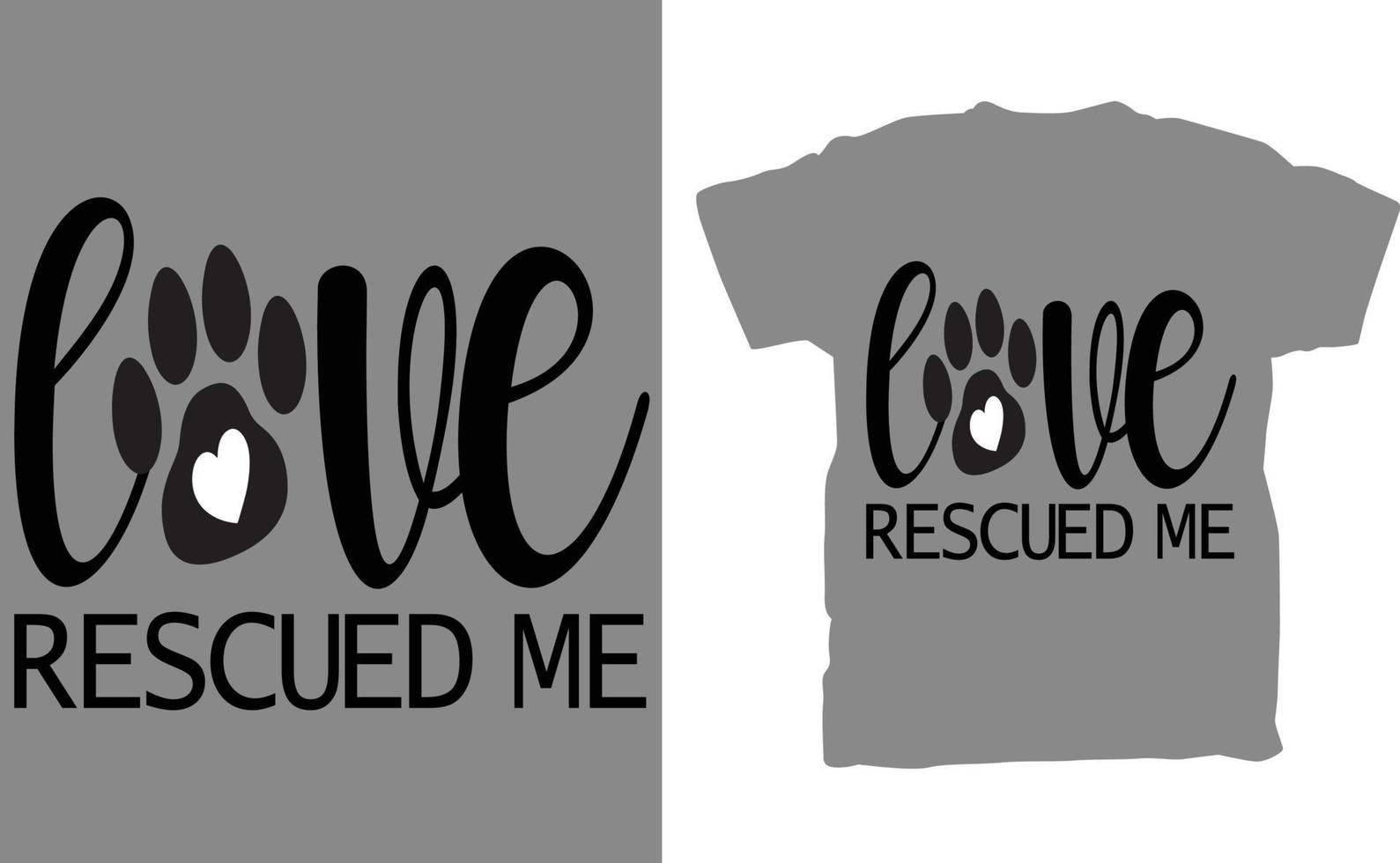 linda amor rescatado yo rescate gatos y perros animal diseño prima camiseta vector
