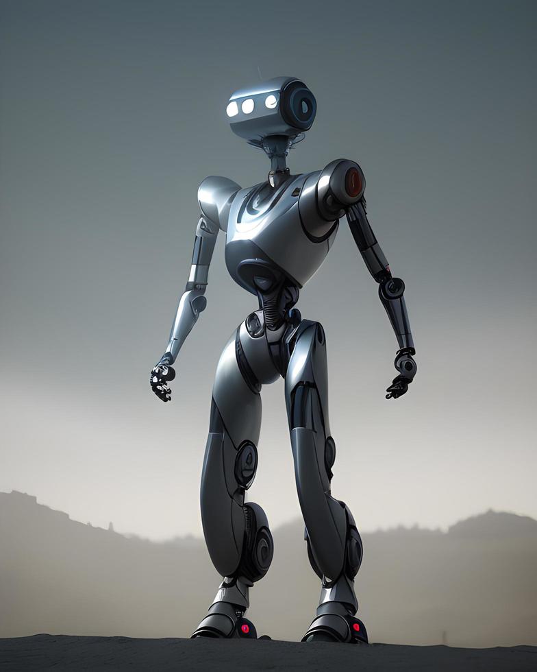 AI Generated Standing Robot photo